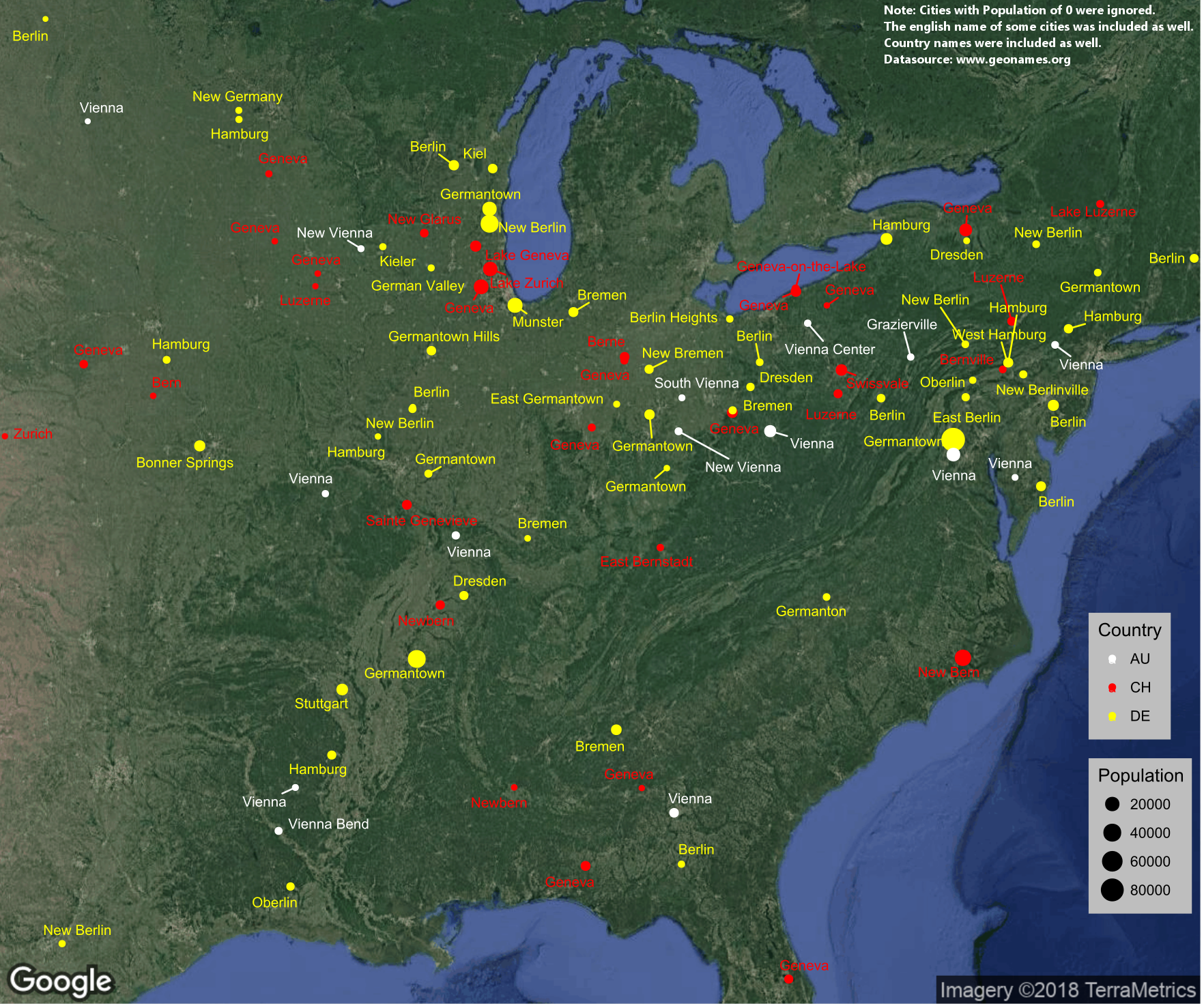 American Cities Named After Big German Austrian Or Swiss Cities Aesthetic Data